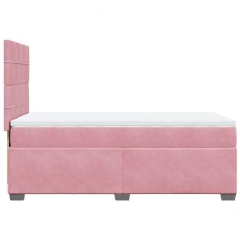 Boxspringbett mit Matratze Rosa 100x200 cm Samt