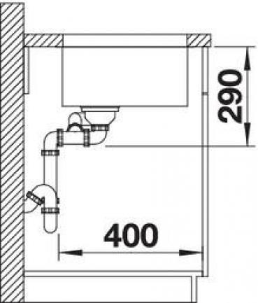 Blanco Andano 500/180-U Edelstahlspüle ohne Ablauffernbedienung, Becken rechts, Edelstahl Seidenglanz (522989)