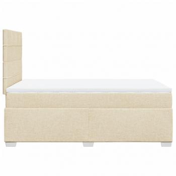 Boxspringbett mit Matratze Creme 120x190 cm Stoff