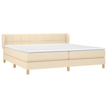 Boxspringbett mit Matratze Creme 200x200 cm Stoff