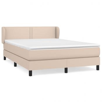 Boxspringbett Matratze Cappuccino-Braun 140x190cm Kunstleder