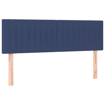 Boxspringbett mit Matratze Blau 140x190 cm Stoff