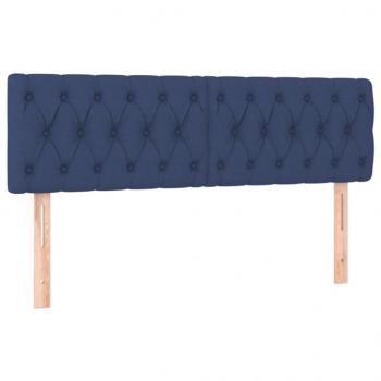 Boxspringbett mit Matratze Blau 140x190 cm Stoff