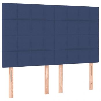 Boxspringbett mit Matratze & LED Blau 140x190 cm Stoff