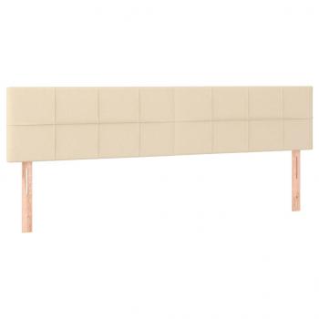 Boxspringbett mit Matratze Creme 200x200 cm Stoff