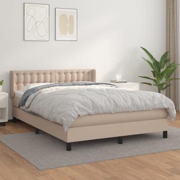 ARDEBO.de - Boxspringbett Matratze Cappuccino-Braun 140x190cm Kunstleder