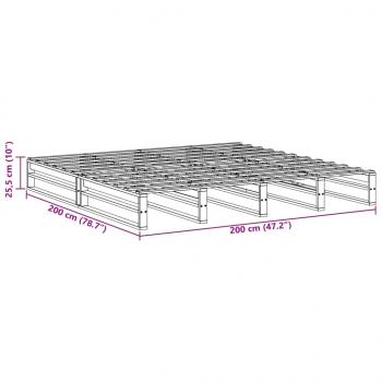 Massivholzbett ohne Matratze Weiß 200x200 cm Kiefernholz