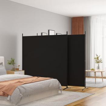 ARDEBO.de - 3-tlg. Paravent Schwarz 525x180 cm Stoff