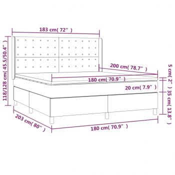 Boxspringbett mit Matratze & LED Dunkelgrün 180x200 cm Samt