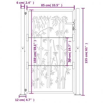 Gartentor 105x155 cm Cortenstahl Bambus-Design