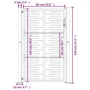 Gartentor 105x130 cm Cortenstahl Quadratisches Design