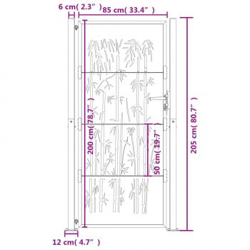 Gartentor 105x205 cm Cortenstahl Bambus-Design