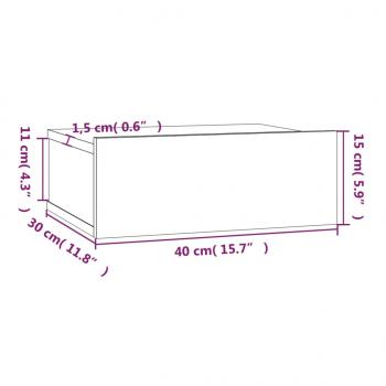 Hängende Nachttische 2 Stk Braun Eiche 40x30x15cm Holzwerkstoff