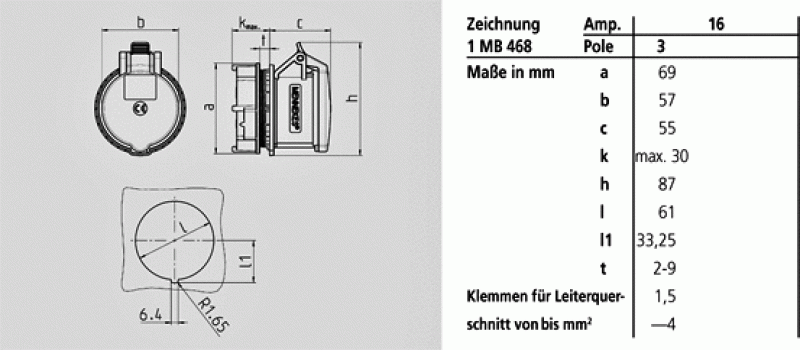 Mennekes (997) TwinCONTACT Anbausteckdose