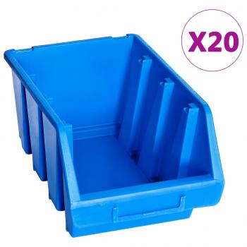 ARDEBO.de - Stapelboxen 20 Stk. Blau Kunststoff