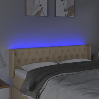 LED Kopfteil Creme 163x16x78/88 cm Stoff