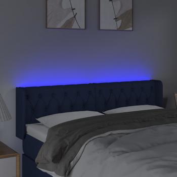 LED Kopfteil Blau 163x16x78/88 cm Stoff