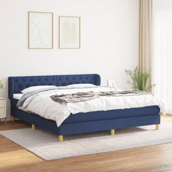 ARDEBO.de - Boxspringbett mit Matratze Blau 160x200 cm Stoff