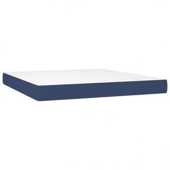 Boxspringbett mit Matratze Blau 160x200 cm Stoff