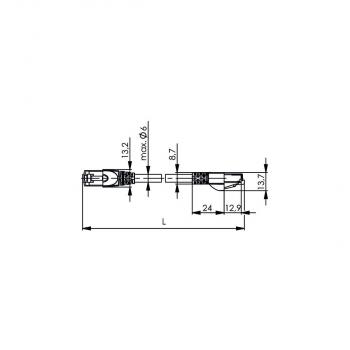 Telegärtner MP8 FS500 Patchkabel Cat.6a, ISO, 7,5m, lila (100008865)