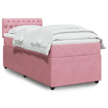 ARDEBO.de - Boxspringbett mit Matratze Rosa 100x200 cm Samt