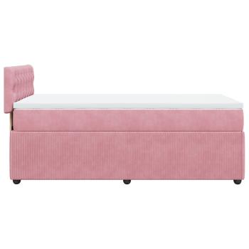 Boxspringbett mit Matratze Rosa 100x200 cm Samt