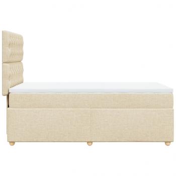 Boxspringbett mit Matratze Creme 80x200 cm Stoff