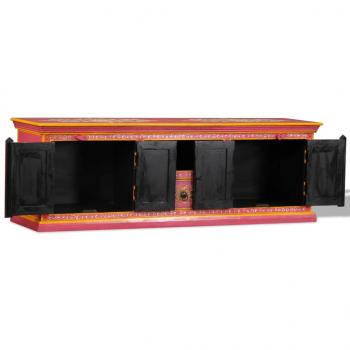 TV-Schrank Massivholz Mango Rosa Handbemalt