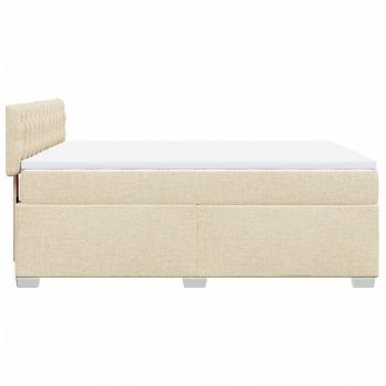 Boxspringbett mit Matratze Creme 160x200 cm Stoff