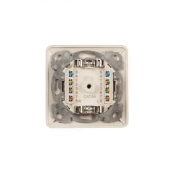 EFB-Elektronik Datendose Cat.6A 500MHz rechts/links, Unterputz, 2xRJ45, RAL9010 (ET-25130.1V1)