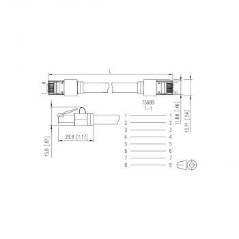 Metz Connect 13084F0500-E Patchkabel 6kV Flex500 Outdoor 0,5m, schwarz