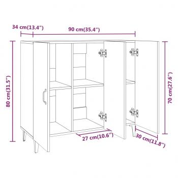 Sideboard Grau Sonoma 90x34x80 cm Holzwerkstoff