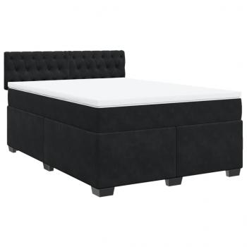 Boxspringbett mit Matratze Schwarz 140x190 cm Samt