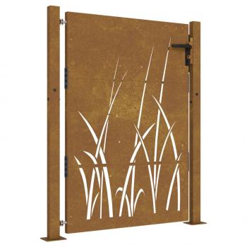 Gartentor 105x155 cm Cortenstahl Gras-Design