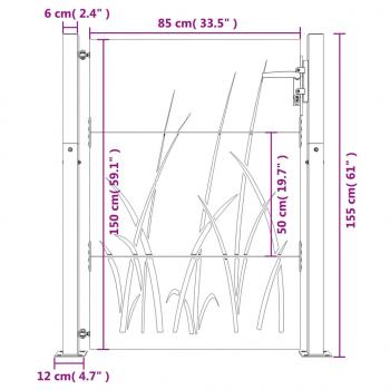 Gartentor 105x155 cm Cortenstahl Gras-Design