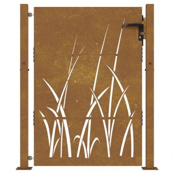 Gartentor 105x155 cm Cortenstahl Gras-Design