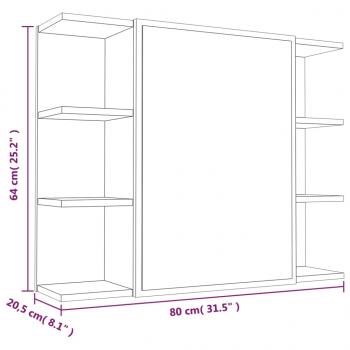 3-tlg. Badmöbel-Set Braun Eichen-Optik Holzwerkstoff