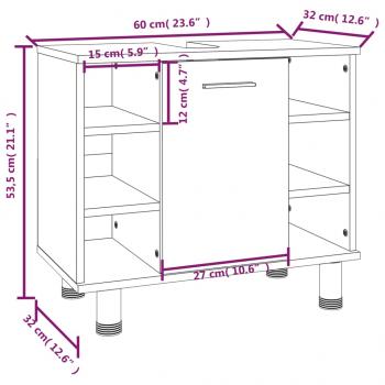 4-tlg. Badmöbel-Set Braun Eichen-Optik Holzwerkstoff