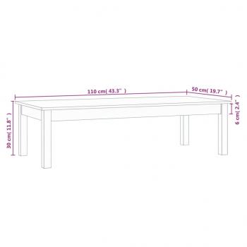 Couchtisch 110x50x30 cm Massivholz Kiefer