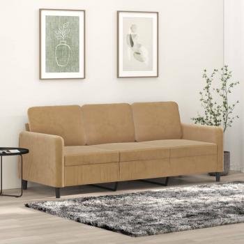 ARDEBO.de - 3-Sitzer-Sofa Braun 180 cm Samt