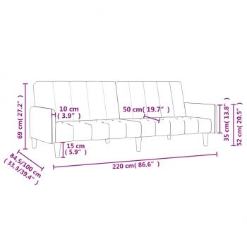 Schlafsofa 2-Sitzer Schwarz Stoff