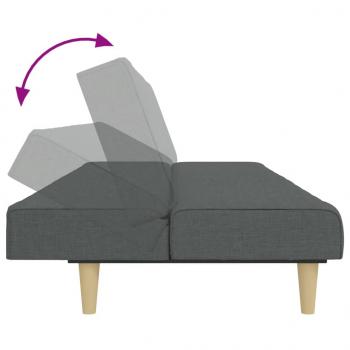 Schlafsofa 2-Sitzer mit Fußhocker Dunkelgrau Stoff