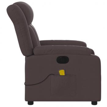 Massagesessel Elektrisch Dunkelbraun Stoff