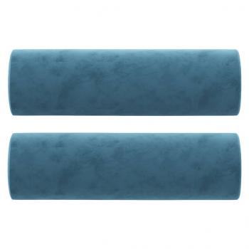 2-Sitzer-Sofa mit Zierkissen Blau 140 cm Samt