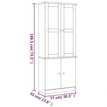 Vitrinenschrank ALTA 77x35x186,5 cm Massivholz Kiefer