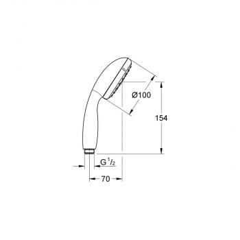 GROHE Vitalio Start 100 Handbrause, 1 Strahlart, EcoJoy, chrom (27940000)