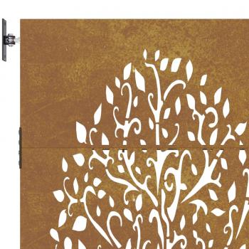 Gartentor 85x175 cm Cortenstahl Baum-Design