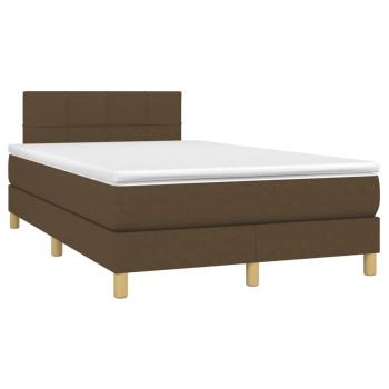 Boxspringbett mit Matratze & LED Dunkelbraun 120x200 cm Stoff