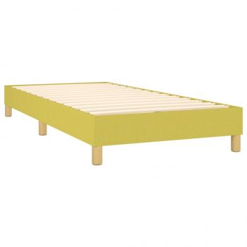 Boxspringbett mit Matratze & LED Grün 100x200 cm Stoff