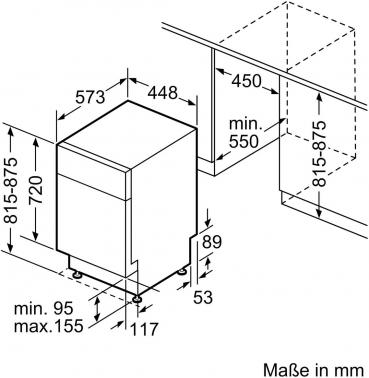 Bosch SPU4HMS10E Serie 4 Unterbau Geschirrspüler, 45 cm breit, 10 Maßgedecke, AquaStop, Kindersicherung, Vario Schublade, HomeConnect, Gebürsteter Stahl